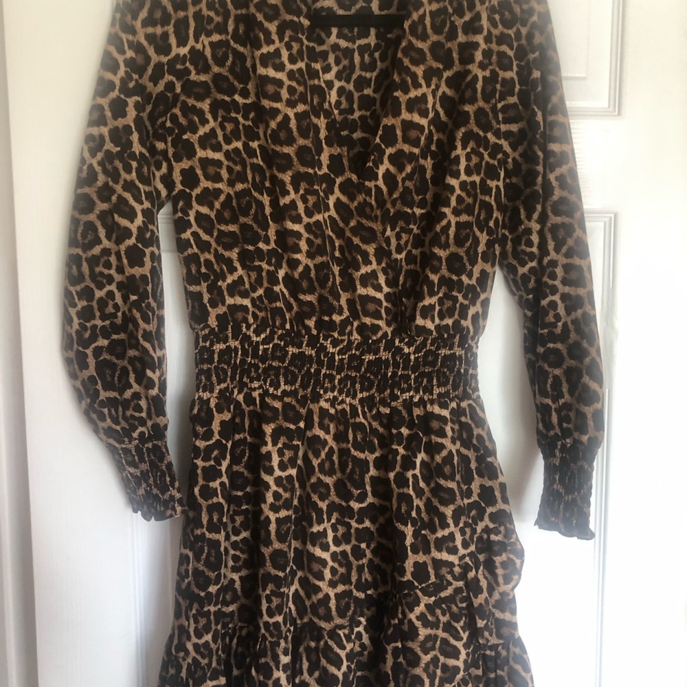 Michael Kors Leopard Print Dress in Brown and Black